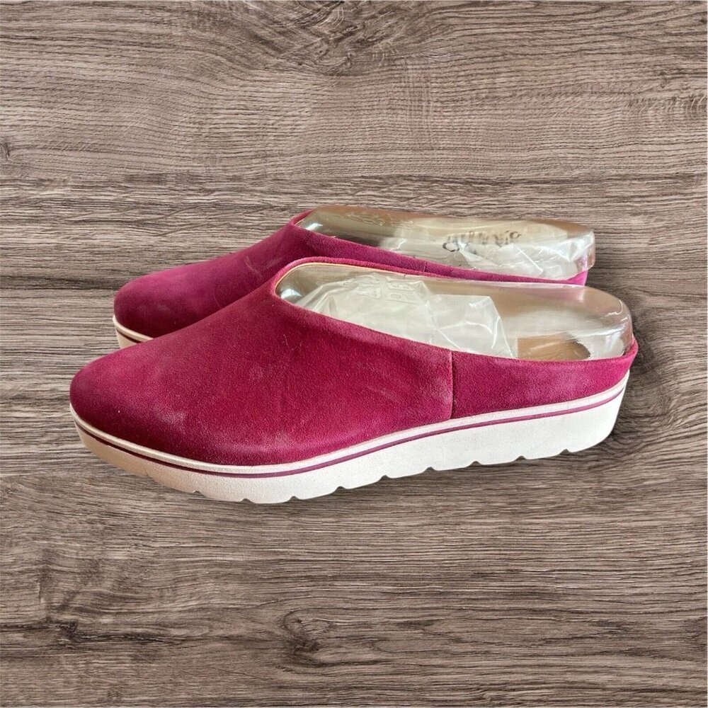 Franco Sarto Womens 7.5 M Kaine‎ Sneaker Purple Fushia Suede Mules NEW